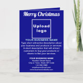 Blauw | Kerstmis | Zakelijk | Opgevouwen kerstkaar Feestdagen Kaart (Voorkant)