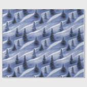 Blauw Kerstmispatroon#10 ID1009 Cadeaupapier (Vlak)