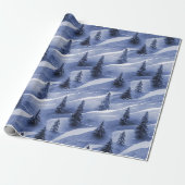 Blauw Kerstmispatroon#10 ID1009 Cadeaupapier (Uitgerold)