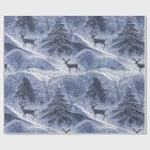 Blauw Kerstmispatroon#13 ID1009 Cadeaupapier (Vlak)