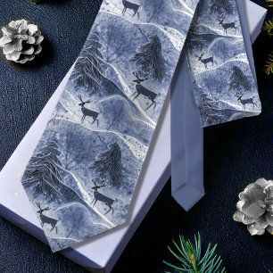 Blauw Kerstmispatroon#13 ID1009 Stropdas