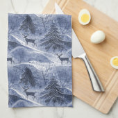 Blauw Kerstmispatroon#13 ID1009 Theedoek (Quarter Fold)