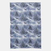 Blauw Kerstmispatroon#13 ID1009 Theedoek (Verticaal)