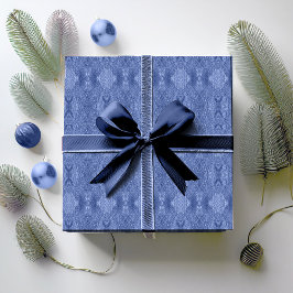 Blauw Kerstmispatroon#32 ID1009 Cadeaupapier