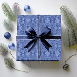 Blauw Kerstmispatroon#32 ID1009 Cadeaupapier