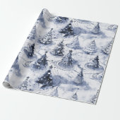 Blauw Kerstmispatroon#3 ID1009 Cadeaupapier (Uitgerold)