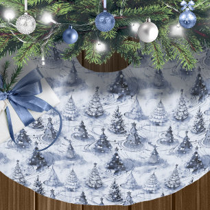 Blauw Kerstmispatroon#3 ID1009 Kerstboom Rok