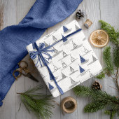 Blauw Kerstmispatroon#5 ID1009 Cadeaupapier