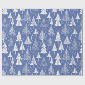 Blauw Kerstmispatroon#6 ID1009 Cadeaupapier (Vlak)
