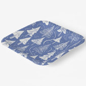 Blauw Kerstmispatroon#6 ID1009 Papieren Bordje (Gebogen)