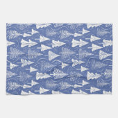 Blauw Kerstmispatroon#6 ID1009 Theedoek (Horizontaal)
