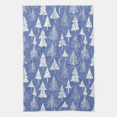 Blauw Kerstmispatroon#6 ID1009 Theedoek (Verticaal)