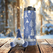 Blauw Kerstmispatroon#6 ID1009 Thermosbeker