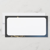 Blauw kerstmotief met gouden kerstboom. bedankkaart (Achterkant)