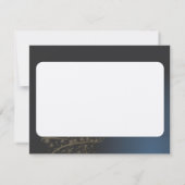 Blauw kerstmotief met gouden kerstboom. kaart (Achterkant)