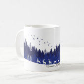 Blauw Kerstmuts Koffiemok (Voorkant links)
