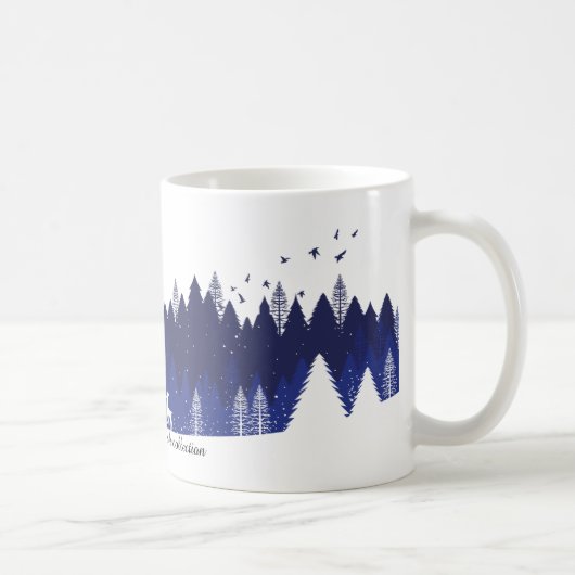 Blauw Kerstmuts Koffiemok (Rechts)