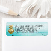 Blauw kerstnamenadreslabels etiket (Insitu)