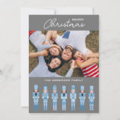 BLAUW KERSTNOOTKRAKER FOTO WENSKAART KAART (Voorkant)