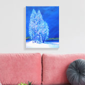 Blauw kerstnummer 3 canvas afdruk (Insitu (Woonkamer))