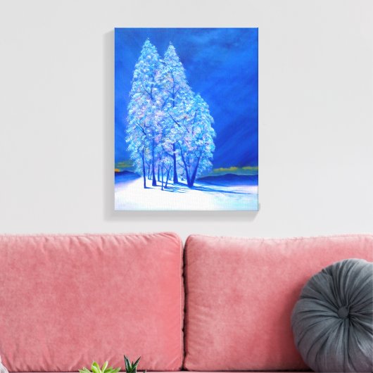 Blauw kerstnummer 3 canvas afdruk (Insitu (Woonkamer))