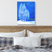 Blauw kerstnummer 3 canvas afdruk (Insitu (Slaapkamer))