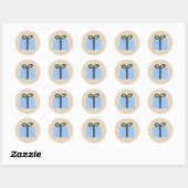 Blauw kerstontwerp voor Cadeau Klassieke ronde Ronde Sticker (Vel)