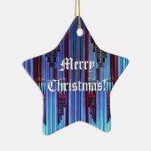 Blauw kerstornament keramisch ornament (Rechts)