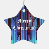 Blauw kerstornament keramisch ornament (Voorkant)