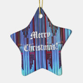 Blauw kerstornament keramisch ornament (Links)