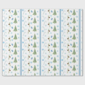 Blauw kerstpapier cadeaupapier (Vlak)