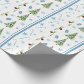 Blauw kerstpapier cadeaupapier (Hoek)