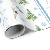 Blauw kerstpapier cadeaupapier (Rol Hoek)