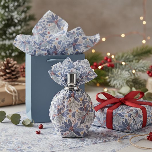 Blauw Kerstpatroon#17 ID1009 Tissuepapier