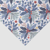 Blauw Kerstpatroon#17 ID1009 Tissuepapier (Detail)