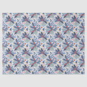 Blauw Kerstpatroon#17 ID1009 Tissuepapier (Voorkant)