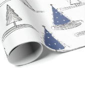Blauw Kerstpatroon#5 ID1009 Cadeaupapier (Rol Hoek)