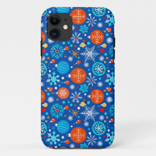 Blauw kerstpatroon Case-Mate iPhone case