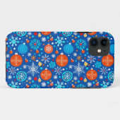 Blauw kerstpatroon Case-Mate iPhone case (Achterkant (horizontaal))