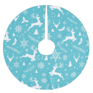Blauw kerstpatroon kerstboom rok