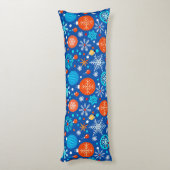 Blauw kerstpatroon lichaamskussen (Achterkant (Verticaal))