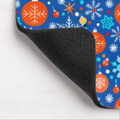 Blauw kerstpatroon muismat (Hoek)