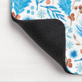 Blauw kerstpatroon muismat (Hoek)