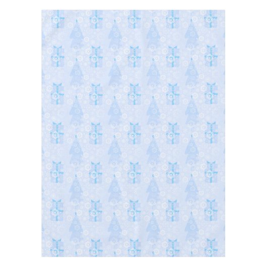 Blauw kerstpatroon tafelkleed (Voorkant)