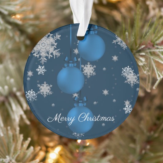 Blauw kerstsierfeestdag Ornament (Boom)