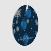 Blauw kerstsierfeestdag Ornament (voorkant)