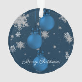 Blauw kerstsierfeestdag Ornament (achterkant)
