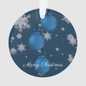 Blauw kerstsierfeestdag Ornament (voorkant)
