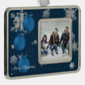 Blauw kerstsierfeestdag Ornament (Rechts)