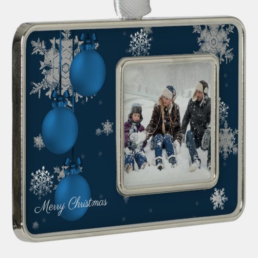 Blauw kerstsierfeestdag Ornament (Rechts)